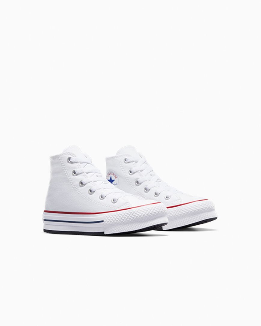 Sapatos Plataforma Converse Chuck Taylor All Star Lift Cano Alto Menina Branco Vermelhas Escuro Azul Marinho | PT Y08T910